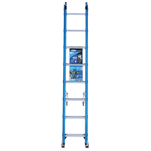 Werner D6016-2 Extension Ladder 16 ft. H Fiberglass Type I 250 lb. capacity