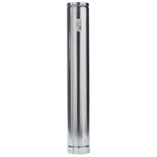 Round Gas Vent Pipe 5" D X 36" L Aluminum Silver