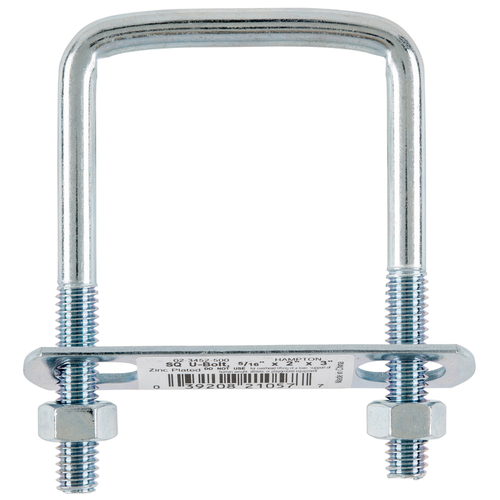 Hampton 02-3452-500-XCP10 Square Bend U Bolt 5/16" X 2" W X 3" L Coarse Zinc-Plated Steel Zinc-Plated - pack of 10