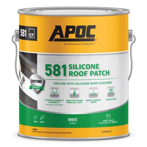 APOC AP-5811 Roof Patch Bright White Silicone 1 gal Bright White