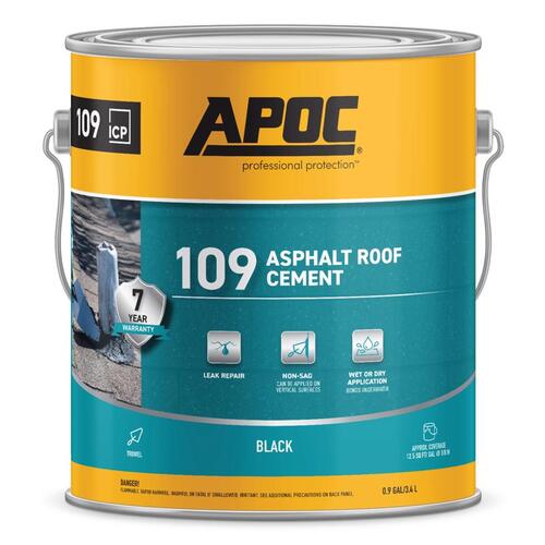 APOC AP-1091 Roof Cement Black Asphalt 1 gal Black