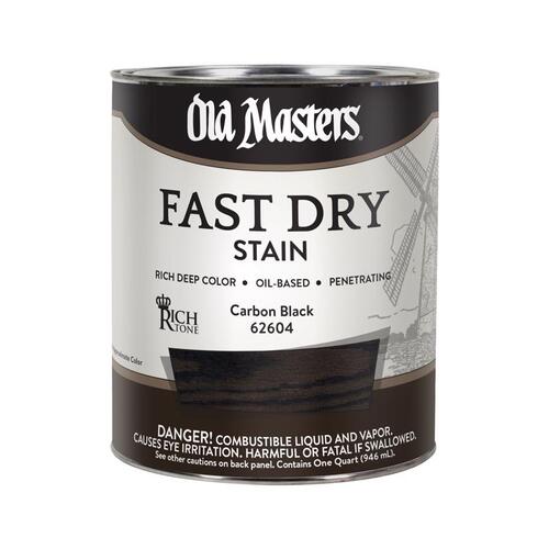 Fast Dry Wood Stain Semi-Transparent Flat Carbon Black Oil-Based Alkyd 1 qt Carbon Black