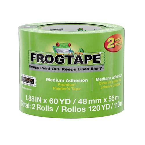 Painter's Tape FrogTape 1.88" W X 60 yd L Green Medium Strength Green