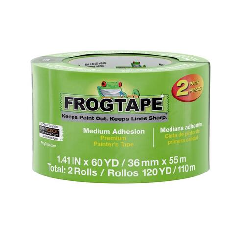 Painter's Tape Frog Tape 1.41" W X 60 yd L Green Medium Strength Green