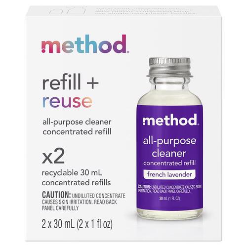 Method 10769-XCP12 All Purpose Cleaner Refill French Lavender Scent Concentrated Liquid 1 oz - pack of 12