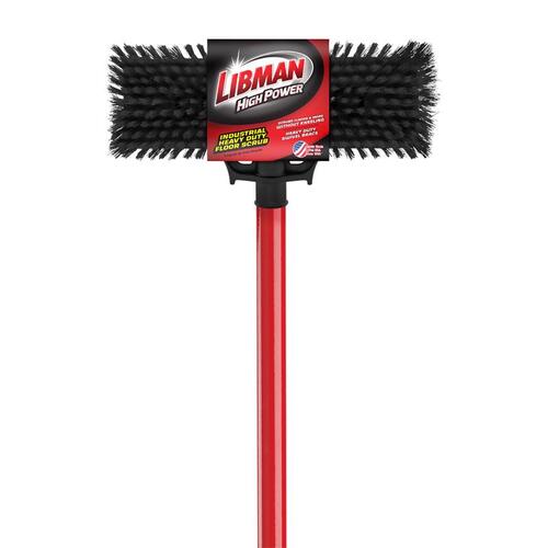 Heavy Duty Scrub Brush 13.5" W Steel Handle Black/Red - pack of 4