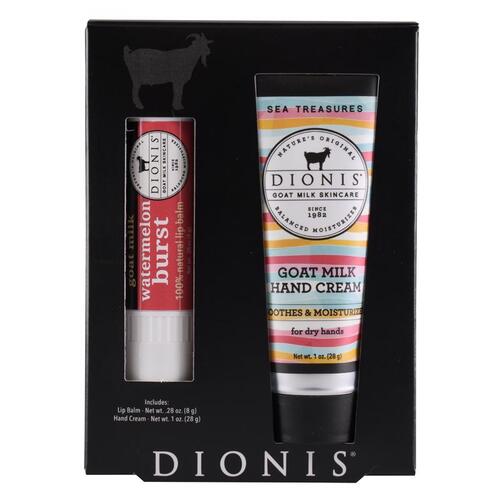 Dionis C33763-2-XCP12 Hand Cream and Lip Balm Goat Milk Skincare Sea Treasures And Watermelon Scent 1.28 oz - pack of 12