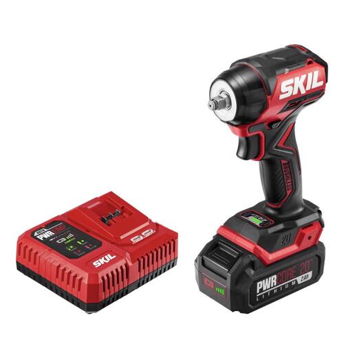 SKIL IW6739B-10 Compact Impact Wrench 20V PWR CORE 20 3/8" Cordless Brushless Kit (Battery & Charger)