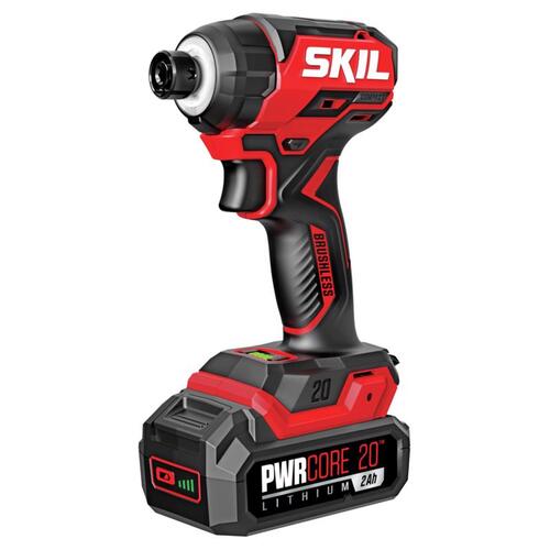 SKIL ID6739B-10 Compact Impact Driver 20V PWR CORE 1/4" Cordless Brushed Kit (Battery & Charger)