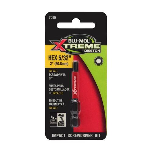 Blu-Mol Xtreme E0217085 Screwdriver Bit Hex 5/32" X 2" L S2 Tool Steel