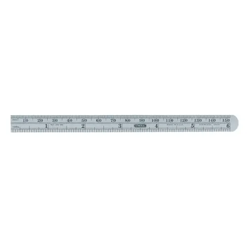 Precision Measuring Ruler with Graduations, SAE/Metric Graduation, Stainless Steel, Black, 15/32 in W