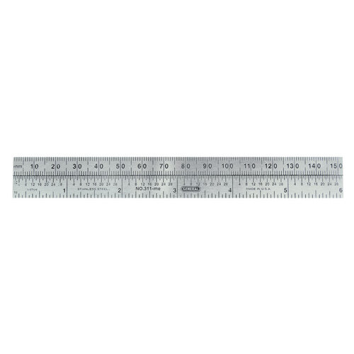 General 311-ME Precision Pocket Rule 6" L X 3/4" W Stainless Steel Metric