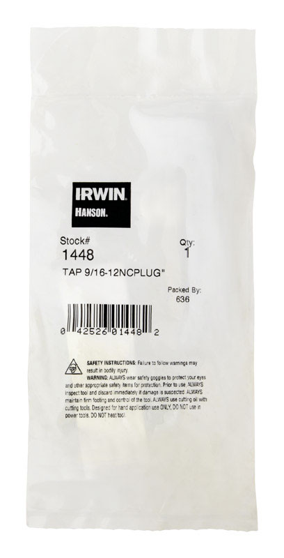 Irwin 1448 Fraction Tap Hanson High Carbon Steel SAE 9/16"