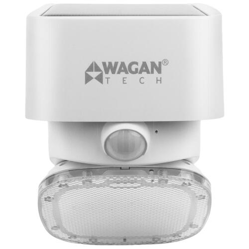 Wagan 8569 Security Wall Light Motion-Sensing Solar Powered LED White White