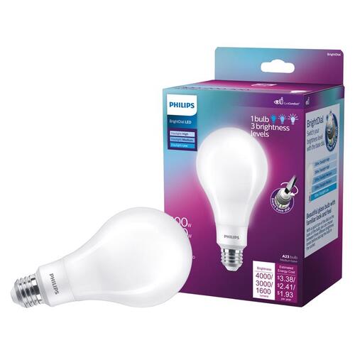 LED Bulb A23 E26 (Medium) Daylight 300 Watt Equivalence Frosted