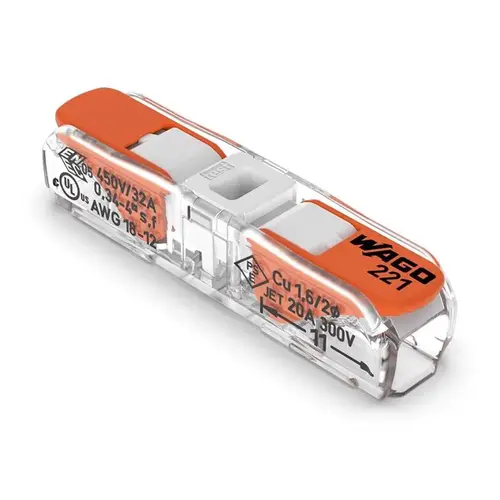 WAGO 02212401K000004 Lever Nuts 2 Wire Inline Splicing Connectors