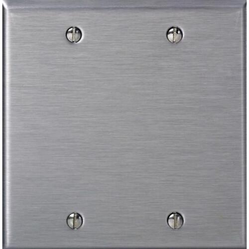 Wall Plate C-Series Stainless Steel 2 gang Metal Blank Stainless Steel