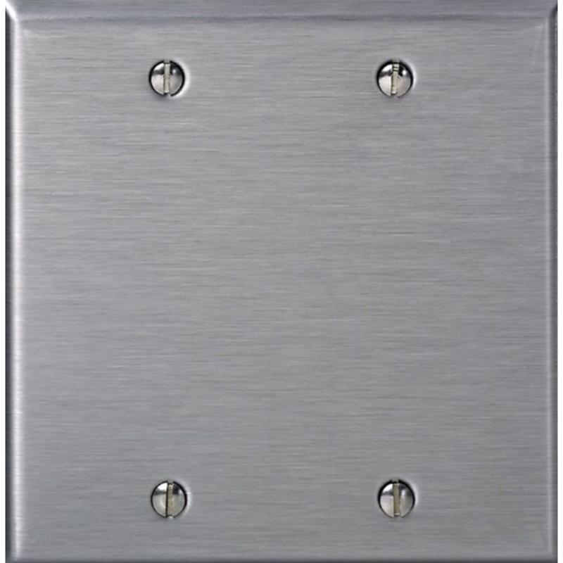 Leviton 0SL23-000 Wall Plate C-Series Stainless Steel 2 gang Metal Blank Stainless Steel