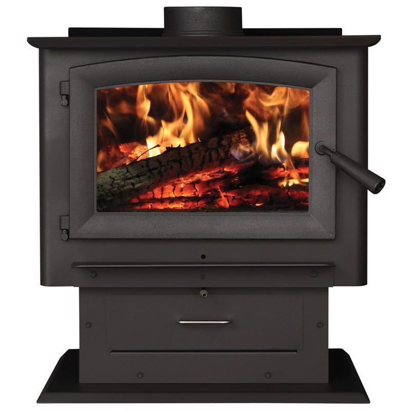 US Stove US2000E-P Stove US EPA Certified 2000 sq ft Classic Wood Burning Metallic Black