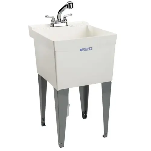 Mustee 19CFP Laundry Tub Utilatub 20" W X 24" D Single Thermoplastic White