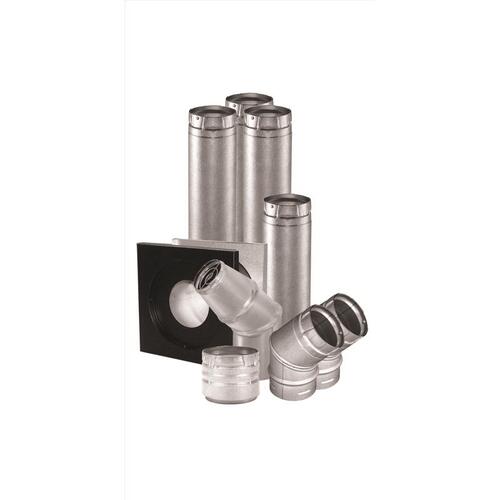 Vent Pipe Kit 4" D Aluminum/Galvanized Steel Silver
