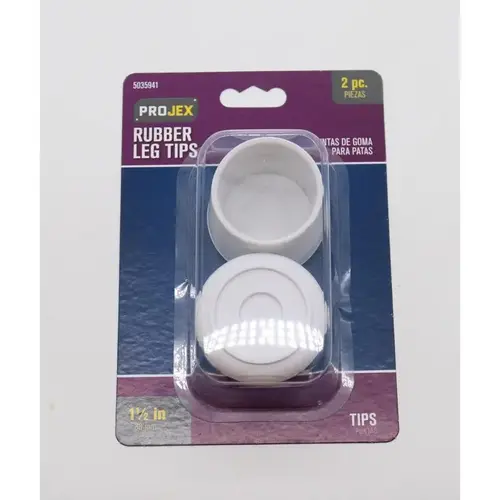 Leg Tip Rubber Off-White Round 1-1/2" W Off-White