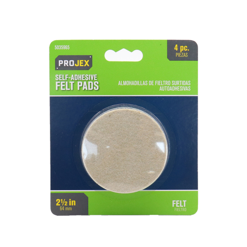 Surface Pad Felt Self Adhesive Brown Round 2-1/2" W Brown