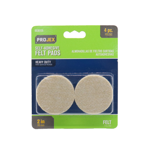 Surface Pad Felt Self Adhesive Brown Round 2" W Brown