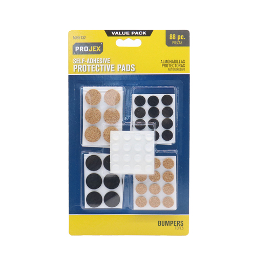 Surface Pad Vinyl Self Adhesive Assorted Round 0" W Assorted