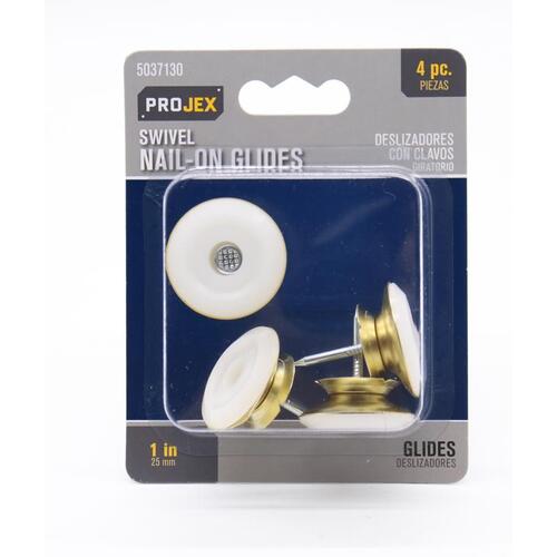 Swivel Glide Gold 1" Nail-On Brass Gold