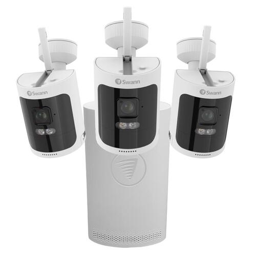 NVR Security Camera System AllSecure600 Battery Powered Indoor and Outdoor Black/White