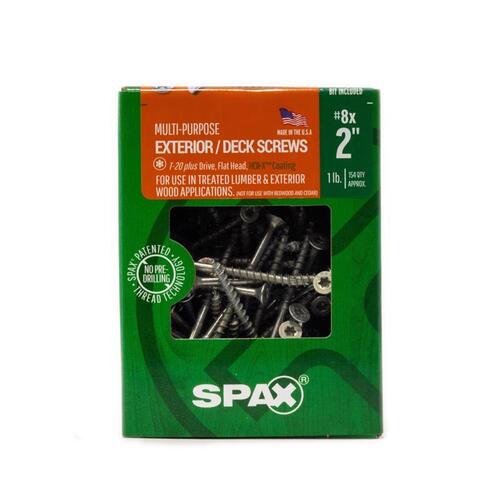 Deck Screws No. 8" X 2" L Gray Star Flat Head 1 lb HCR-X