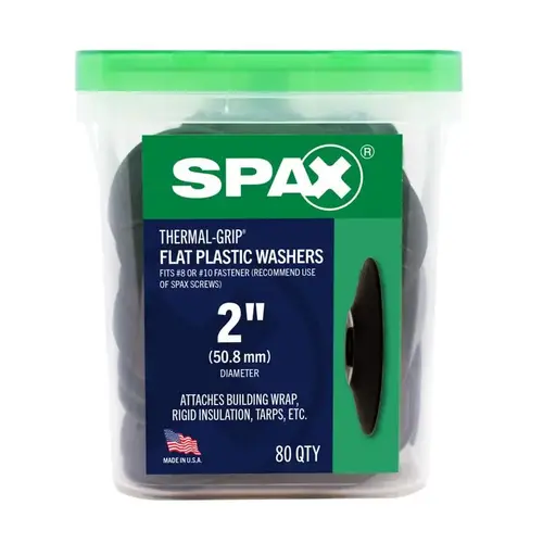 Spax 5019677420008 Flat Washer Thermal-Grip Plastic 2" Black
