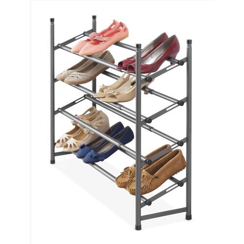 Whitmor 6905-8388 Floor Shoe Rack 27" H X 9.12" W X 46" L Metal Gray