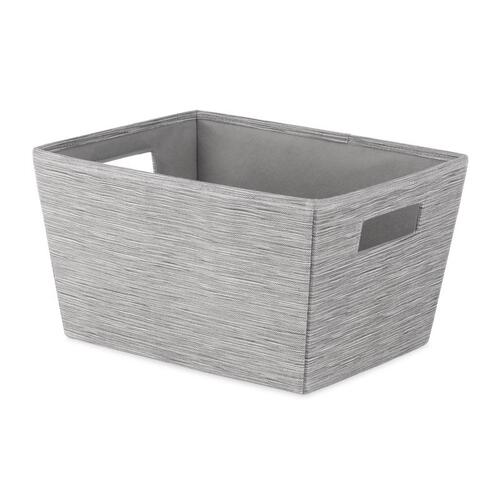 Shelf Tote Gray 7.5" H X 13" W X 10" D Stackable Gray