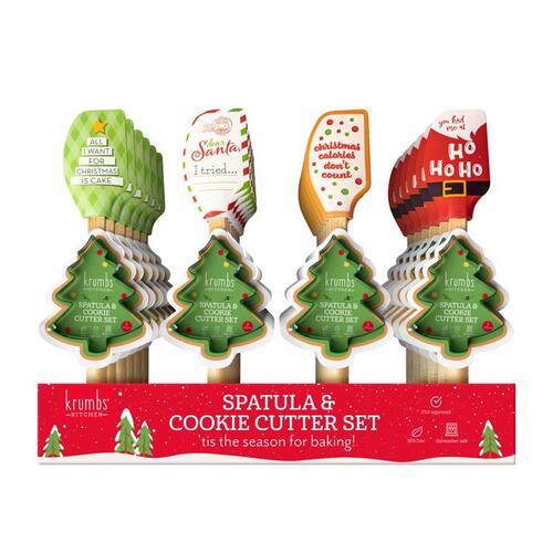 Christmas Cookie Cutter Set Spatula Multicolored Multicolored