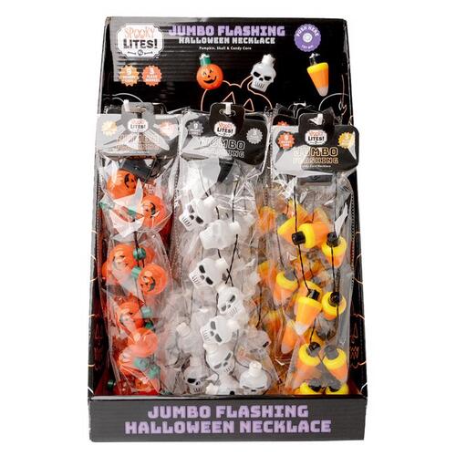 Necklace LED Flashing Halloween - pack of 24