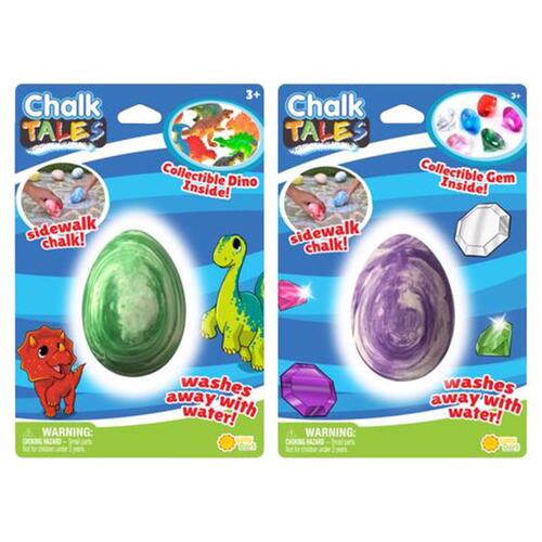 Chalk Egg With Surprise Toy Chalk Tales Multicolored Multicolored - pack of 6