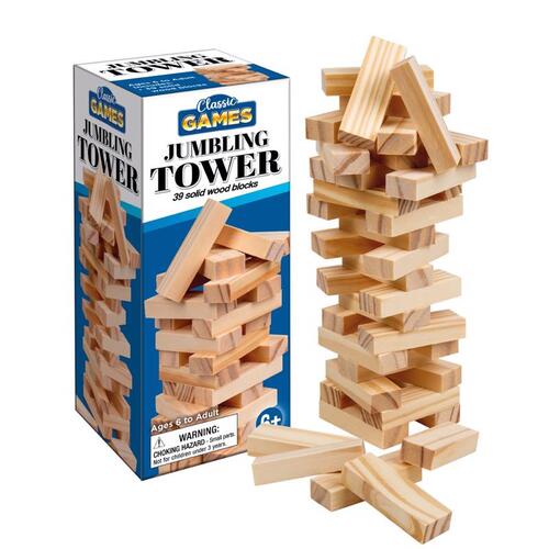 Jumbling Tower Classic Games Wood Natural 39 pc Natural - pack of 12