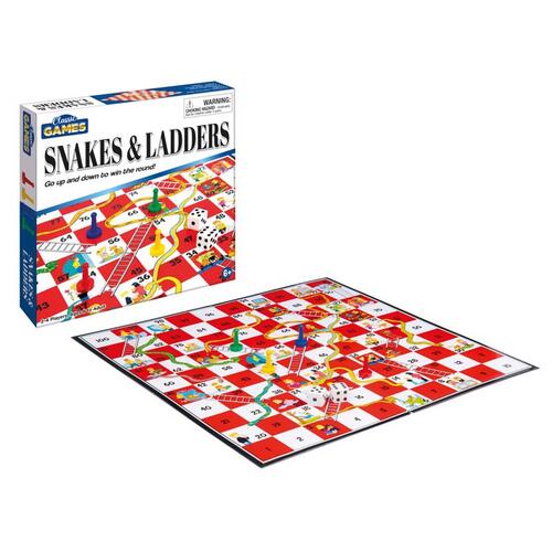 Playmaker Toys 11114 Snakes & Ladders Classic Games Multicolored Multicolored