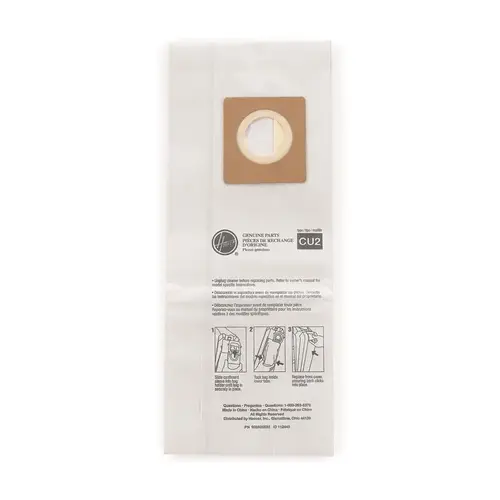 HOOVER AH10143 Vacuum Bag Commercial For Upright HushTone Vacuum White