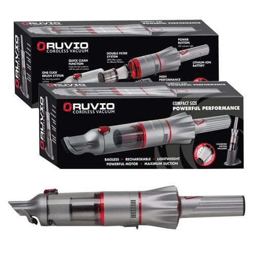 Ruvio 8559 Rechargeable Stick/Hand Vacuum Bagless Cordless HEPA Filter Gray