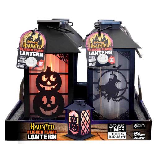 Halloween Decor 8" Haunted Flicker Flame Lantern