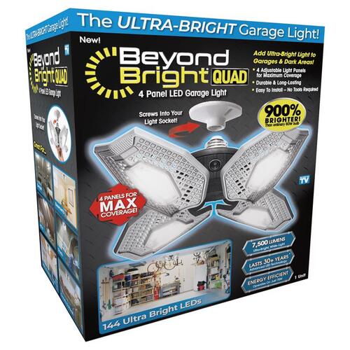 Beyond Bright BEBRQ-MC4 LED Garage Light As Seen on TV Plastic White