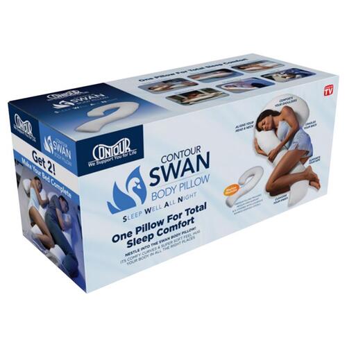 Body Pillow Contour Swan Polyester/Viscose Rayon White