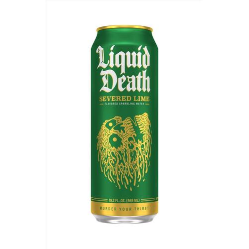 Liquid Death 00222 Sparkling Natural Mineral Water Severed Lime 19.2 oz