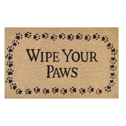 First Concept FC-72025 Door Mat 30" L X 18" W Black/Brown Wipe Your Paws Coir Black/Brown