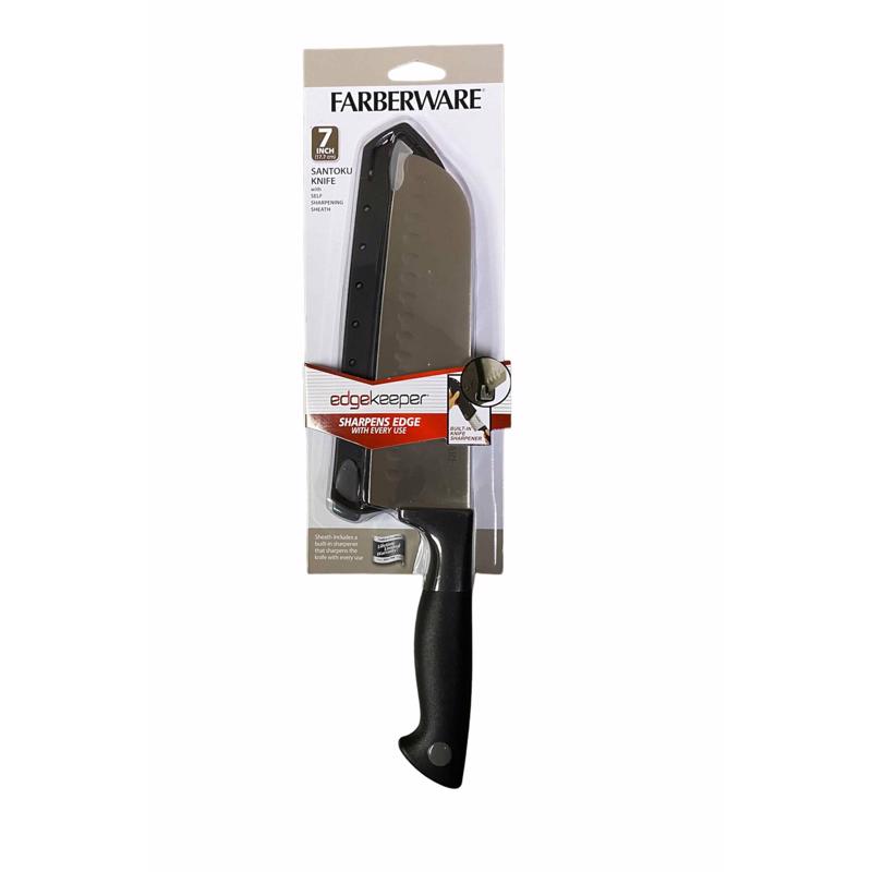 Farberware 5301748 Knife Edgekeeper 7" L Stainless Steel Santoku 2 pc Black/Silver