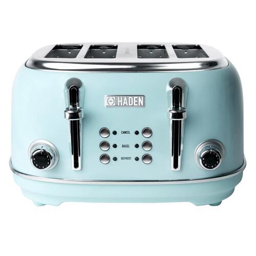 Toaster Heritage Stainless Steel Turquoise 4 slot 7.5" H X 12.5" W X 11.5" D Semi-Gloss
