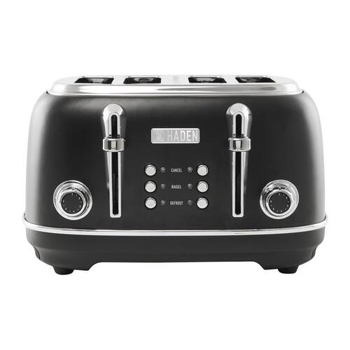 Toaster Heritage Stainless Steel Black 4 slot 8" H X 13" W X 12" D Semi-Gloss